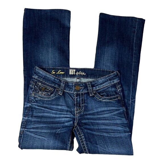 Kut From the Kloth So Low Medium Wash Straight Jeans Size 2 - Picture 2 of 10